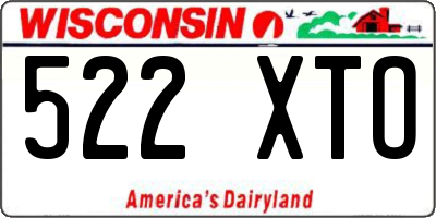 WI license plate 522XTO