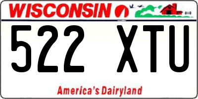 WI license plate 522XTU