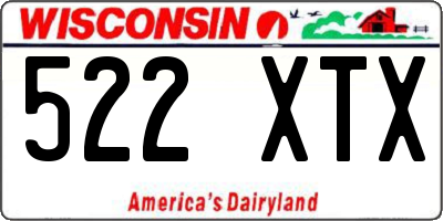 WI license plate 522XTX