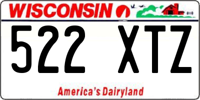 WI license plate 522XTZ