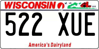 WI license plate 522XUE