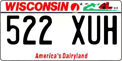 WI license plate 522XUH