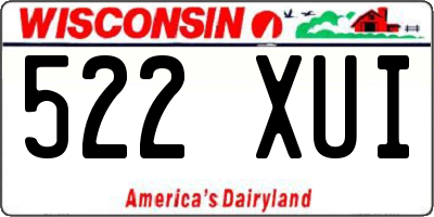 WI license plate 522XUI