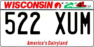 WI license plate 522XUM