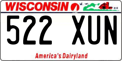 WI license plate 522XUN