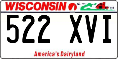 WI license plate 522XVI