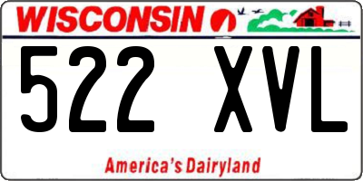 WI license plate 522XVL