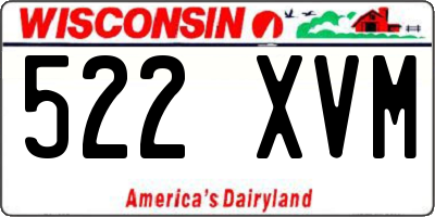 WI license plate 522XVM