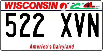 WI license plate 522XVN