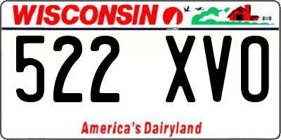 WI license plate 522XVO