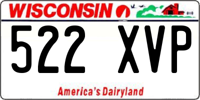 WI license plate 522XVP