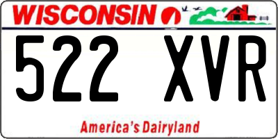 WI license plate 522XVR
