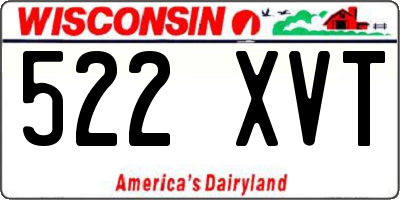 WI license plate 522XVT