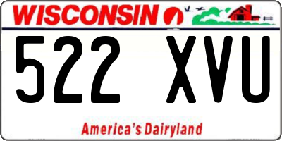 WI license plate 522XVU