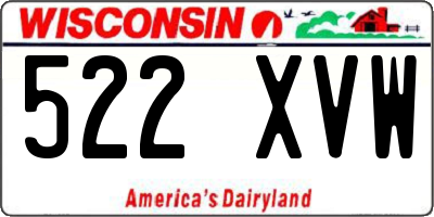 WI license plate 522XVW