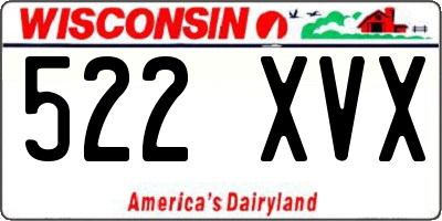 WI license plate 522XVX