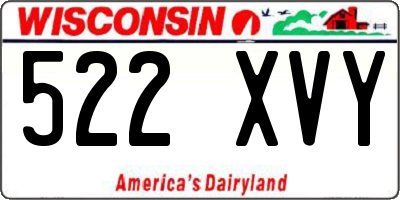 WI license plate 522XVY