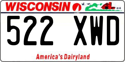 WI license plate 522XWD