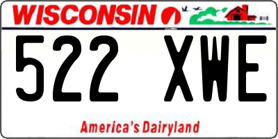 WI license plate 522XWE