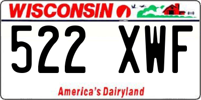WI license plate 522XWF
