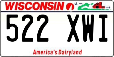 WI license plate 522XWI