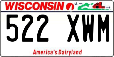 WI license plate 522XWM
