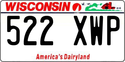 WI license plate 522XWP