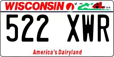 WI license plate 522XWR