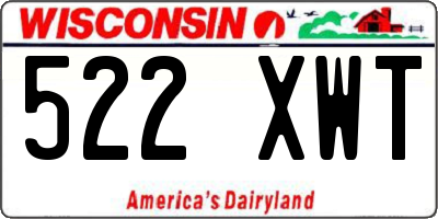 WI license plate 522XWT