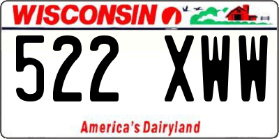 WI license plate 522XWW