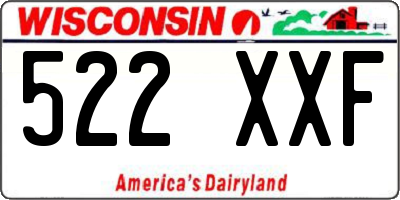 WI license plate 522XXF