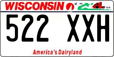 WI license plate 522XXH