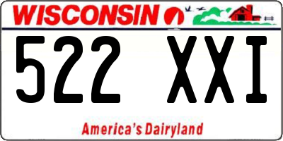 WI license plate 522XXI