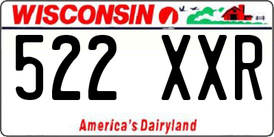 WI license plate 522XXR
