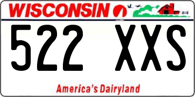 WI license plate 522XXS