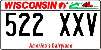 WI license plate 522XXV