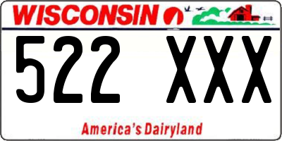 WI license plate 522XXX