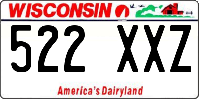 WI license plate 522XXZ