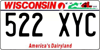 WI license plate 522XYC