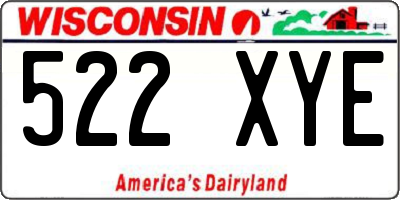 WI license plate 522XYE