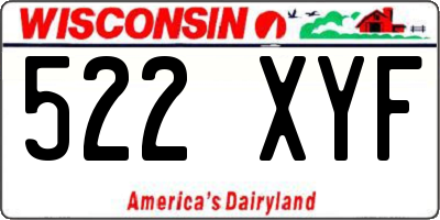 WI license plate 522XYF
