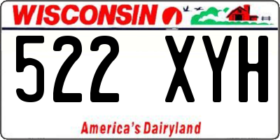 WI license plate 522XYH