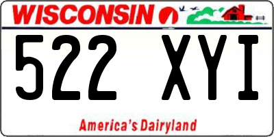 WI license plate 522XYI