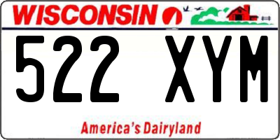WI license plate 522XYM