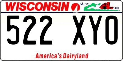 WI license plate 522XYO
