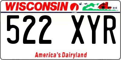 WI license plate 522XYR