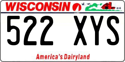 WI license plate 522XYS
