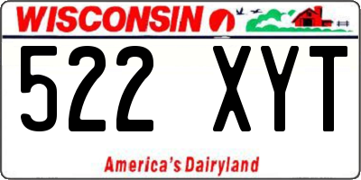 WI license plate 522XYT