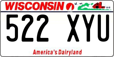 WI license plate 522XYU