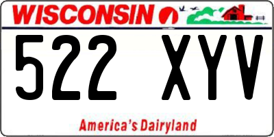 WI license plate 522XYV
